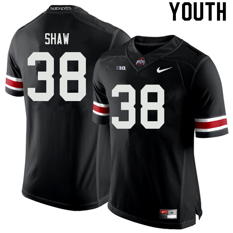 Ohio State Buckeyes Bryson Shaw Youth #38 Black Authentic Stitched College Football Jersey